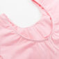 Short Sleeved Ruched Front Leotard, Pink