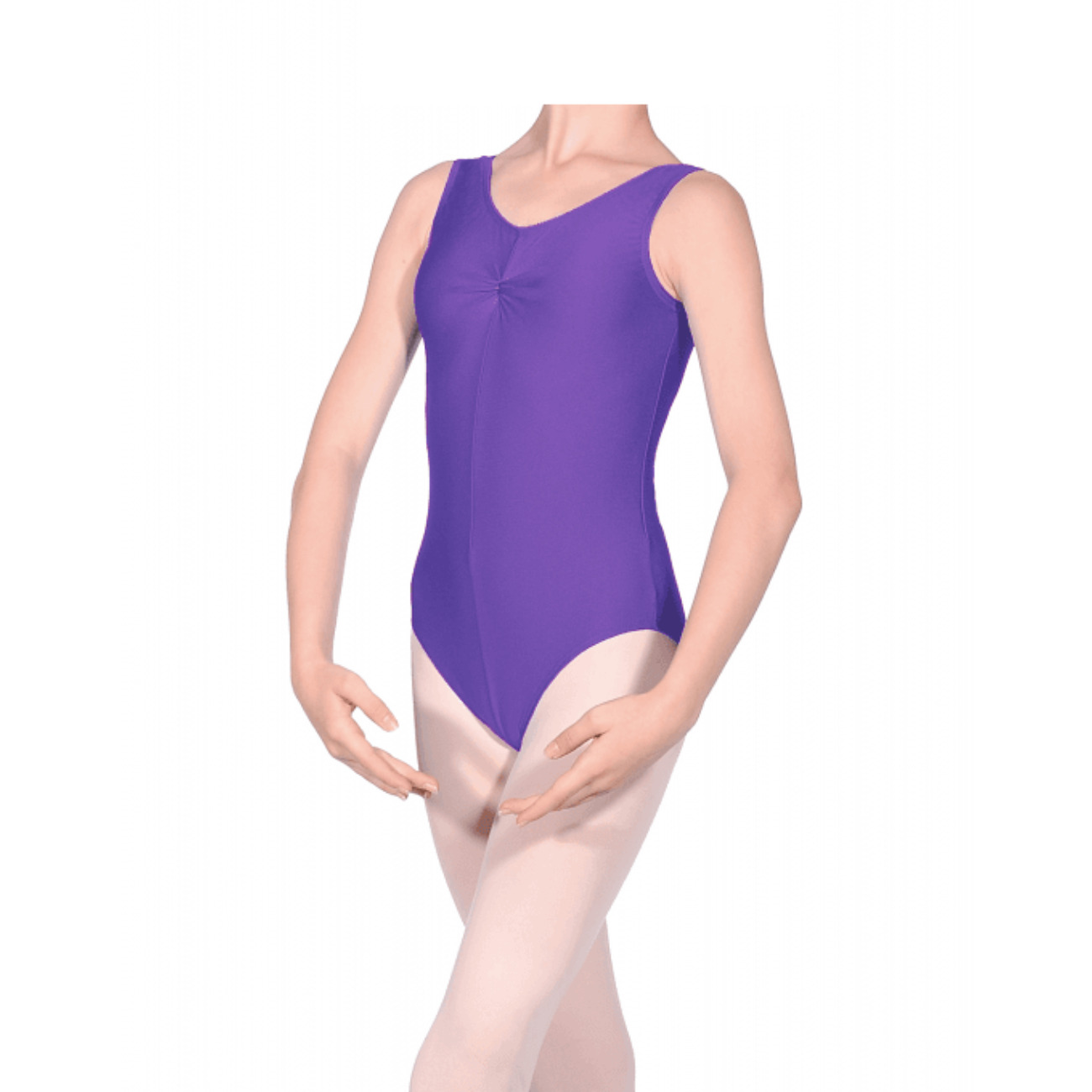 Roch Valley Sleeveless Leotard With Ruched Front Purple 